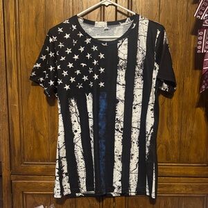 Source Unknown Black and White Star Stripe Tee